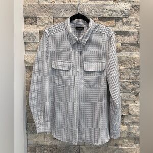 Alfani women’s Monochrome Patterned Button-Down Shirt size XL
